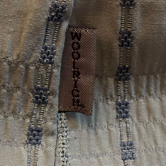 Woolrich Blue Button Textured Print Western Down Shirt size Small - Picture 4 of 4